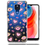 Motorola Moto G Play 2021 Pink Evil Eye Lucky Love Law Of Attraction Design Double Layer Phone Case Cover