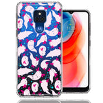 Motorola Moto G Play 2021 Pink Happy Swimming Axolotls Polka Dots Double Layer Phone Case Cover