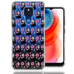 Motorola Moto G Play 2021 Pink Horror Valentine Character Ghostface Boyfriend Call Me Hearts Double Layer Phone Case Cover