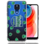 Motorola Moto G Play 2021 Plant Mama Houseplant Lover Monstera Tropical Leaf Green Design Double Layer Phone Case Cover