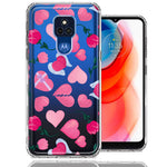Motorola Moto G Play 2021 Pretty Valentines Day Hearts Chocolate Candy Angel Flowers Double Layer Phone Case Cover