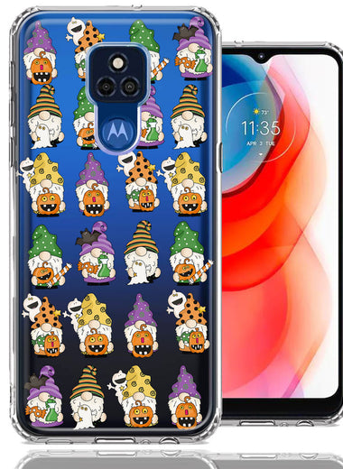 Motorola Moto G Play 2021 Spooky Halloween Gnomes Cute Characters Holiday Seasonal Pumpkins Candy Ghosts Double Layer Phone Case Cover