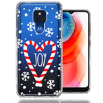 Motorola Moto G Play 2021 Winter Joy Snow Peppermint Candy Cane Heart Festive Christmas Double Layer Phone Case Cover