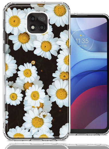 Motorola Moto G Power 2021 Cute Daisy Flowers Double Layer Phone Case Cover