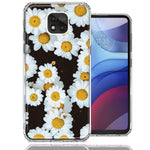 Motorola Moto G Power 2021 Cute Daisy Flowers Double Layer Phone Case Cover