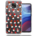 Motorola Moto G Power 2021 Cute Red Christmas Holiday Santa Gnomes Design Double Layer Phone Case Cover