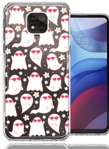 Motorola Moto G Power 2021 Floating Heart Glasses Love Ghosts Vaneltines Day Cutie Daisy Double Layer Phone Case Cover
