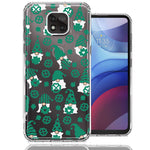 Motorola Moto G Power 2021 Lucky Green St Patricks Day Cute Gnomes Shamrock Polkadots Double Layer Phone Case Cover