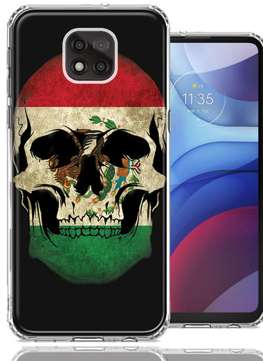 Motorola Moto G Power 2021 Mexico Flag Skull Double Layer Phone Case Cover