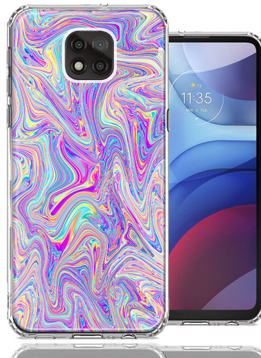 Motorola Moto G Power 2021 Paint Swirl Double Layer Phone Case Cover