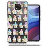 Motorola Moto G Power 2021 Pastel Easter Cute Gnomes Spring Flowers Eggs Holiday Seasonal Double Layer Phone Case Cover