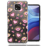 Motorola Moto G Power 2021 Pink Evil Eye Lucky Love Law Of Attraction Design Double Layer Phone Case Cover