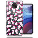Motorola Moto G Power 2021 Pink Happy Swimming Axolotls Polka Dots Double Layer Phone Case Cover