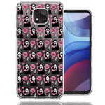 Motorola Moto G Power 2021 Pink Horror Valentine Character Ghostface Boyfriend Call Me Hearts Double Layer Phone Case Cover