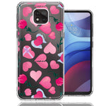 Motorola Moto G Power 2021 Pretty Valentines Day Hearts Chocolate Candy Angel Flowers Double Layer Phone Case Cover