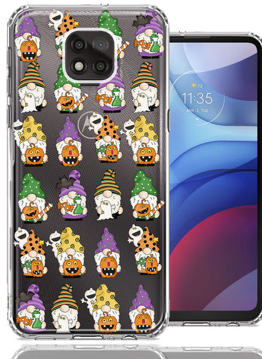 Motorola Moto G Power 2021 Spooky Halloween Gnomes Cute Characters Holiday Seasonal Pumpkins Candy Ghosts Double Layer Phone Case Cover