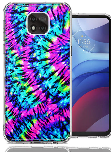 Motorola Moto G Power 2021 Hippie Tie Dye Double Layer Phone Case Cover