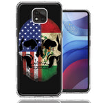 Motorola Moto G Power 2021 US Mexico Flag Skull Double Layer Phone Case Cover