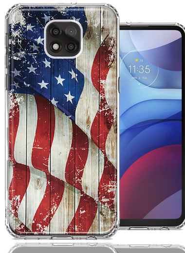 Motorola Moto G Power 2021 Vintage USA Flag Double Layer Phone Case Cover