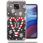 Motorola Moto G Power 2021 Winter Joy Snow Peppermint Candy Cane Heart Festive Christmas Double Layer Phone Case Cover