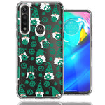 Motorola Moto G Power Lucky Green St Patricks Day Cute Gnomes Shamrock Polkadots Double Layer Phone Case Cover
