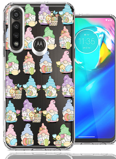 Motorola Moto G Power Pastel Easter Cute Gnomes Spring Flowers Eggs Holiday Seasonal Double Layer Phone Case Cover