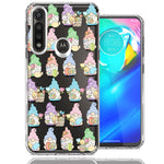 Motorola Moto G Power Pastel Easter Cute Gnomes Spring Flowers Eggs Holiday Seasonal Double Layer Phone Case Cover