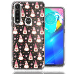 Motorola Moto G Power Pink Blush Valentines Day Flower Hearts Gnome Characters Cute Double Layer Phone Case Cover