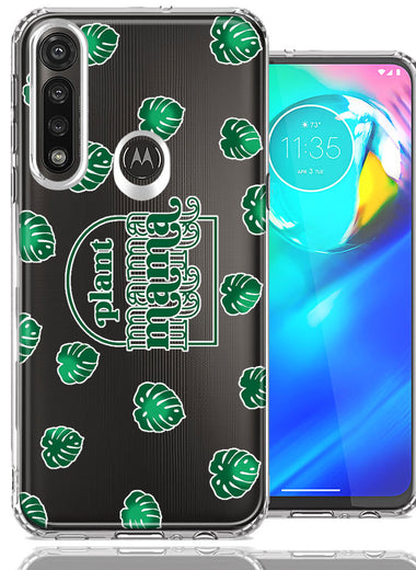 Motorola Moto G Power Plant Mama Houseplant Lover Monstera Tropical Leaf Green Design Double Layer Phone Case Cover