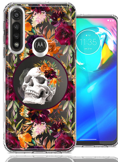 Motorola Moto G Power Romance Is Dead Valentines Day Halloween Skull Floral Autumn Flowers Double Layer Phone Case Cover