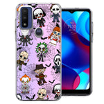 Motorola Moto G Pure Classic Haunted Horror Halloween Nightmare Characters Spider Webs Design Double Layer Phone Case Cover