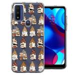 Motorola Moto G Pure Cute Morning Coffee Lovers Gnomes Characters Drip Iced Latte Americano Espresso Brown Double Layer Phone Case Cover