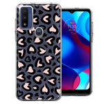 Motorola Moto G Pure Cute Pink Leopard Print Hearts Valentines Day Love Double Layer Phone Case Cover