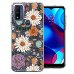 Motorola Moto G Pure Feminine Classy Flowers Fall Toned Floral Wallpaper Style Double Layer Phone Case Cover