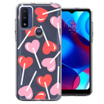 Motorola Moto G Pure Heart Suckers Lollipop Valentines Day Candy Lovers Double Layer Phone Case Cover