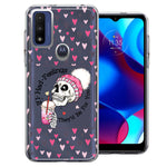 Motorola Moto G Pure Pink Dead Valentine Skull Frap Hearts If I had Feelings They'd Be For You Love Double Layer Phone Case Cover