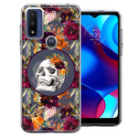 Motorola Moto G Pure Romance Is Dead Valentines Day Halloween Skull Floral Autumn Flowers Double Layer Phone Case Cover