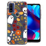 Motorola Moto G Pure Spooky Season Fall Autumn Flowers Ghosts Skulls Halloween Double Layer Phone Case Cover