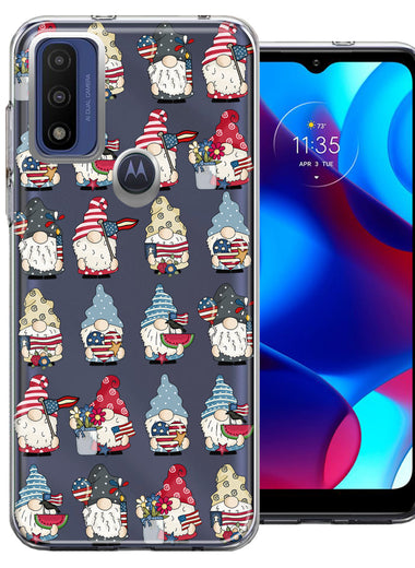 Motorola Moto G Pure USA Fourth Of July American Summer Cute Gnomes Patriotic Parade Double Layer Phone Case Cover