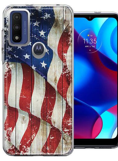 Motorola Moto G Pure G Power 2022 Vintage USA Flag Double Layer Phone Case Cover