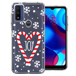 Motorola Moto G Pure Winter Joy Snow Peppermint Candy Cane Heart Festive Christmas Double Layer Phone Case Cover