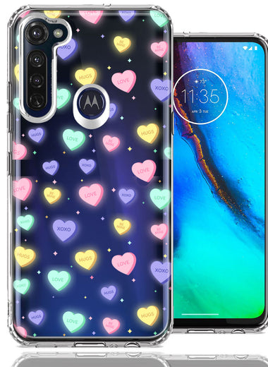 Motorola Moto G Stylus Valentine's Day Heart Candies Polkadots Design Double Layer Phone Case Cover