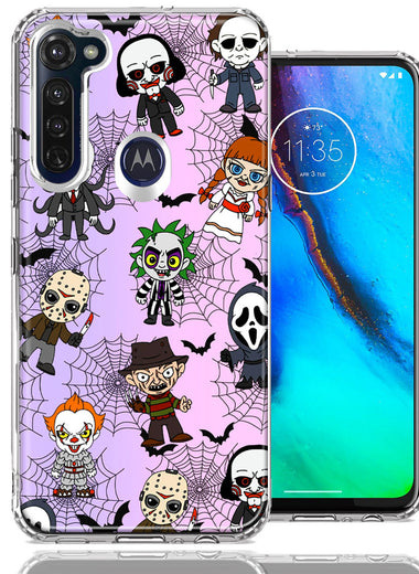 Motorola Moto G Stylus Classic Haunted Horror Halloween Nightmare Characters Spider Webs Design Double Layer Phone Case Cover