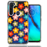 Motorola Moto G Stylus Groovy Gradient Retro Color Flowers Double Layer Phone Case Cover