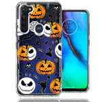 Motorola Moto G Stylus Halloween Jack-O-Lantern Pumpkin Skull Spooky Design Double Layer Phone Case Cover