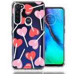 Motorola Moto G Stylus Heart Suckers Lollipop Valentines Day Candy Lovers Double Layer Phone Case Cover