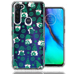 Motorola Moto G Stylus Lucky Green St Patricks Day Cute Gnomes Shamrock Polkadots Double Layer Phone Case Cover