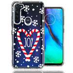 Motorola Moto G Stylus Winter Joy Snow Peppermint Candy Cane Heart Festive Christmas Double Layer Phone Case Cover