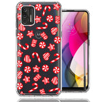 Motorola Moto G Stylus 2021 Christmas Winter Red White Peppermint Candies Swirls Candycanes Design Double Layer Phone Case Cover