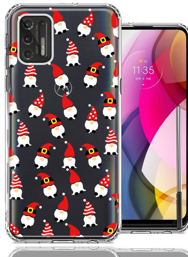 Motorola Moto G Stylus 2021 Cute Red Christmas Holiday Santa Gnomes Design Double Layer Phone Case Cover